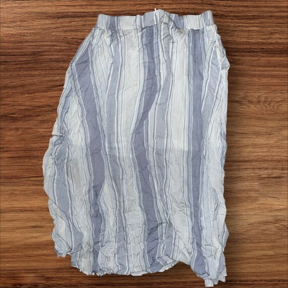 Torrid Blue White Striped Lined Maxi Skirt Sz 1 | Pockets Boho Coastal Preppy - Picture 3 of 5